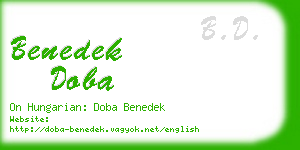 benedek doba business card